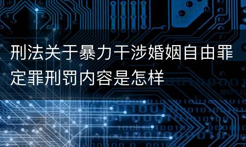 刑法关于暴力干涉婚姻自由罪定罪刑罚内容是怎样