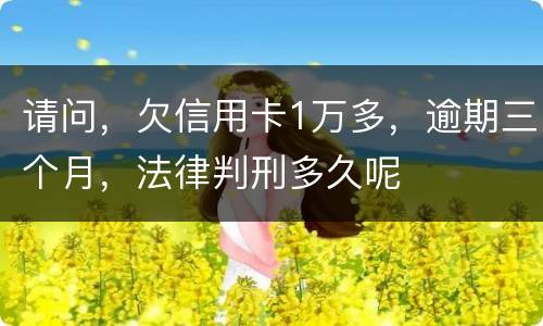 请问，欠信用卡1万多，逾期三个月，法律判刑多久呢