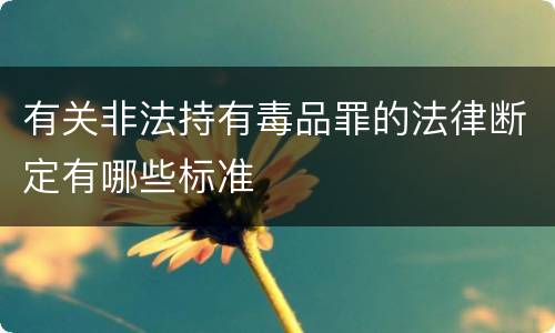 有关非法持有毒品罪的法律断定有哪些标准