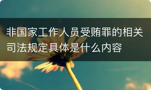非国家工作人员受贿罪的相关司法规定具体是什么内容