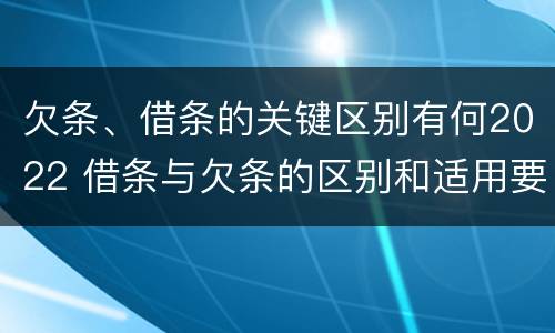 欠条、借条的关键区别有何2022 借条与欠条的区别和适用要点