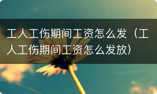 工人工伤期间工资怎么发（工人工伤期间工资怎么发放）