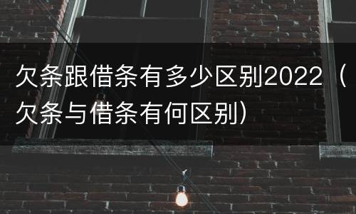 欠条跟借条有多少区别2022（欠条与借条有何区别）