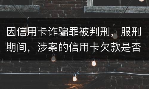 因信用卡诈骗罪被判刑，服刑期间，涉案的信用卡欠款是否持续计息