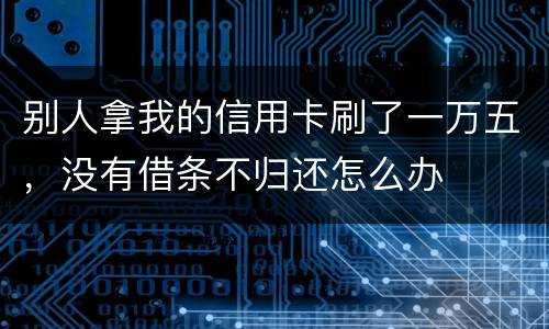 别人拿我的信用卡刷了一万五，没有借条不归还怎么办