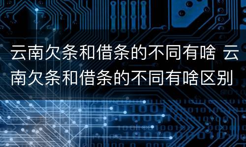 云南欠条和借条的不同有啥 云南欠条和借条的不同有啥区别吗