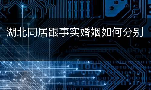 湖北同居跟事实婚姻如何分别