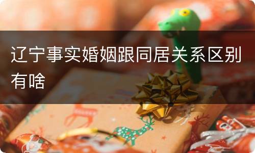 辽宁事实婚姻跟同居关系区别有啥