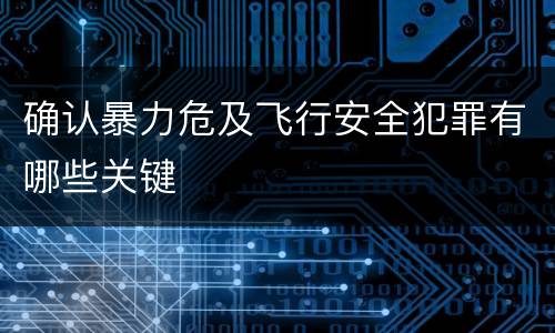 确认暴力危及飞行安全犯罪有哪些关键