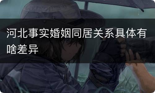 河北事实婚姻同居关系具体有啥差异