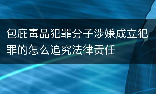 包庇毒品犯罪分子涉嫌成立犯罪的怎么追究法律责任