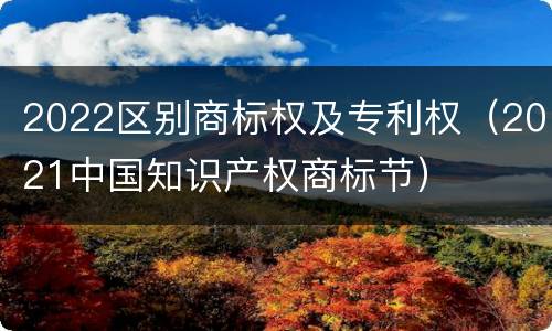 2022区别商标权及专利权（2021中国知识产权商标节）