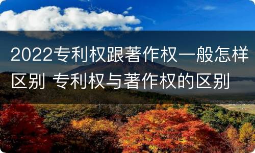2022专利权跟著作权一般怎样区别 专利权与著作权的区别