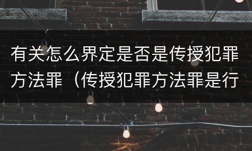 有关怎么界定是否是传授犯罪方法罪（传授犯罪方法罪是行为犯吗）