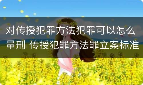 对传授犯罪方法犯罪可以怎么量刑 传授犯罪方法罪立案标准