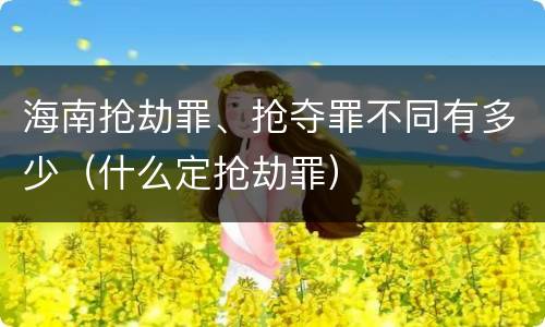 海南抢劫罪、抢夺罪不同有多少（什么定抢劫罪）