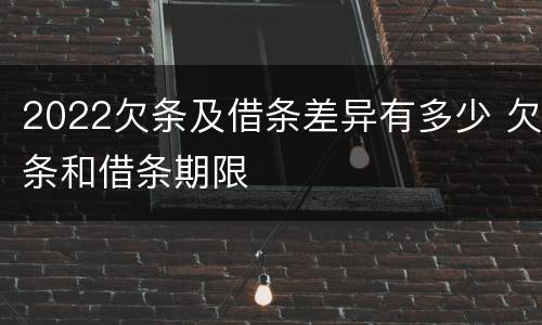 2022欠条及借条差异有多少 欠条和借条期限
