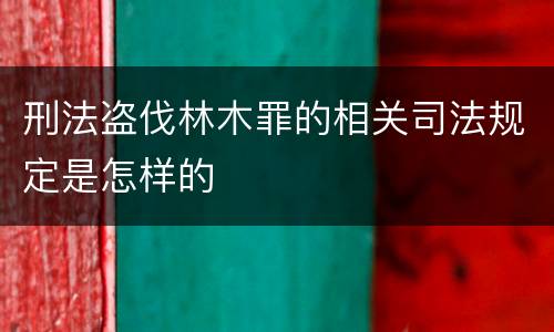 刑法盗伐林木罪的相关司法规定是怎样的