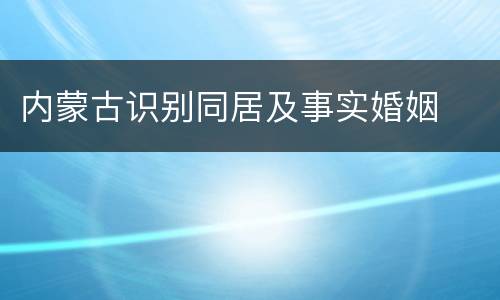 内蒙古识别同居及事实婚姻