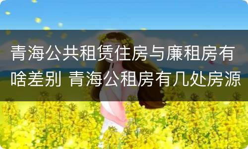 青海公共租赁住房与廉租房有啥差别 青海公租房有几处房源