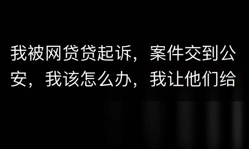我被网贷贷起诉，案件交到公安，我该怎么办，我让他们给我的亲人道歉