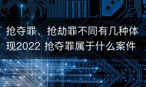 抢夺罪、抢劫罪不同有几种体现2022 抢夺罪属于什么案件