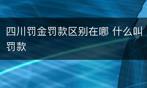 四川罚金罚款区别在哪 什么叫罚款