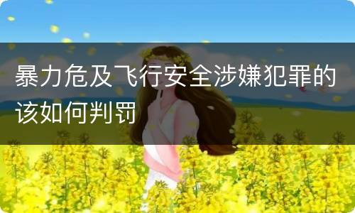 暴力危及飞行安全涉嫌犯罪的该如何判罚