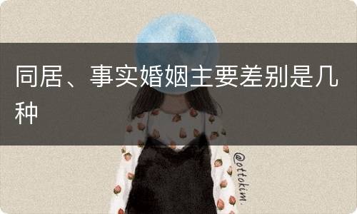 同居、事实婚姻主要差别是几种