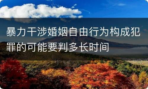 暴力干涉婚姻自由行为构成犯罪的可能要判多长时间