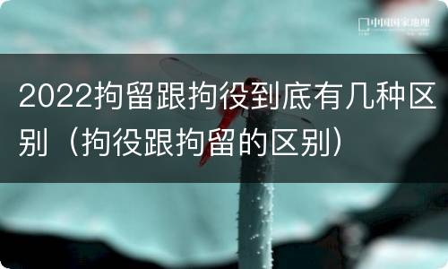 2022拘留跟拘役到底有几种区别（拘役跟拘留的区别）