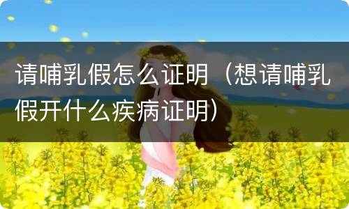 请哺乳假怎么证明（想请哺乳假开什么疾病证明）