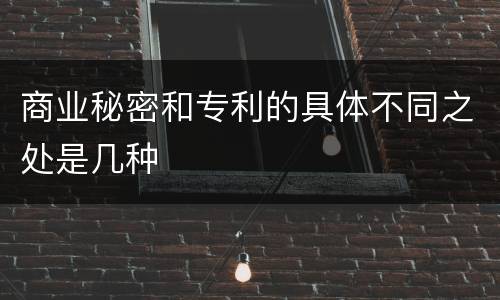 商业秘密和专利的具体不同之处是几种
