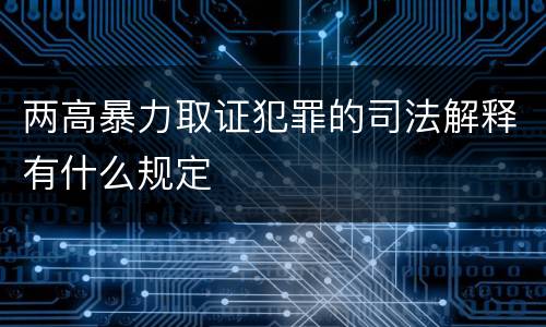 两高暴力取证犯罪的司法解释有什么规定