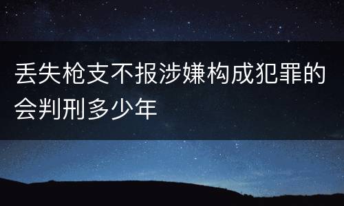 丢失枪支不报涉嫌构成犯罪的会判刑多少年