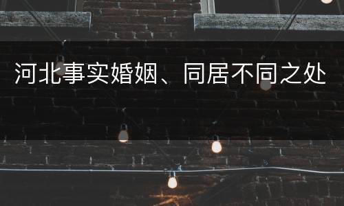 河北事实婚姻、同居不同之处