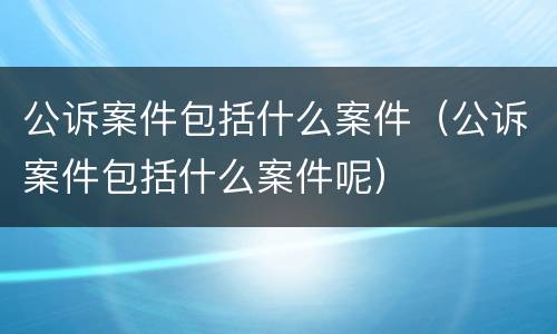 公诉案件包括什么案件（公诉案件包括什么案件呢）