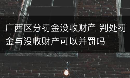 广西区分罚金没收财产 判处罚金与没收财产可以并罚吗