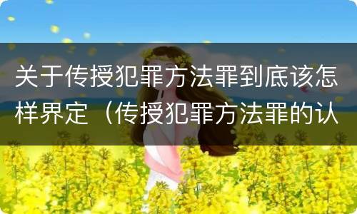 关于传授犯罪方法罪到底该怎样界定（传授犯罪方法罪的认定）