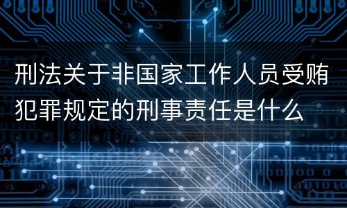 刑法关于非国家工作人员受贿犯罪规定的刑事责任是什么
