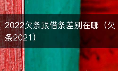 2022欠条跟借条差别在哪（欠条2021）