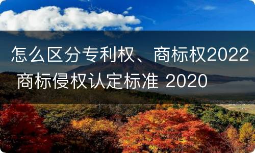 怎么区分专利权、商标权2022 商标侵权认定标准 2020
