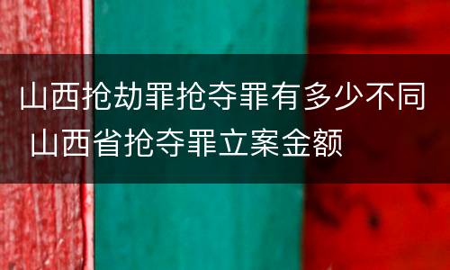 山西抢劫罪抢夺罪有多少不同 山西省抢夺罪立案金额