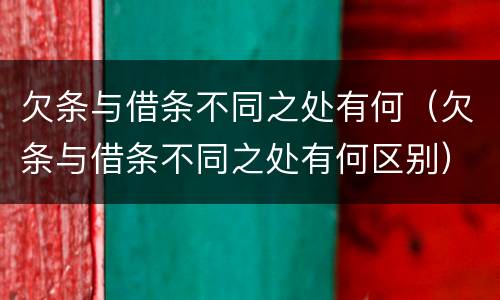 欠条与借条不同之处有何（欠条与借条不同之处有何区别）