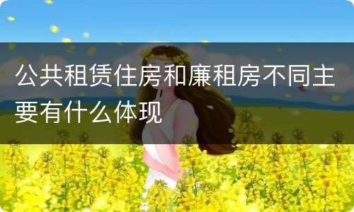 公共租赁住房和廉租房不同主要有什么体现