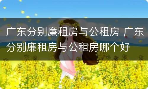 广东分别廉租房与公租房 广东分别廉租房与公租房哪个好