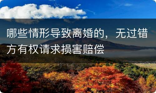 哪些情形导致离婚的，无过错方有权请求损害赔偿