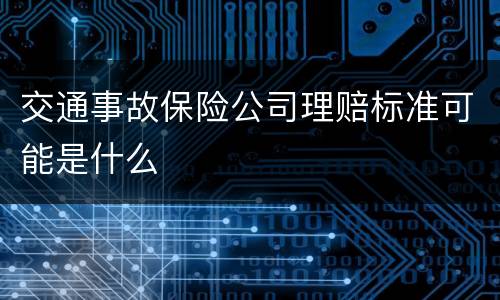 交通事故保险公司理赔标准可能是什么