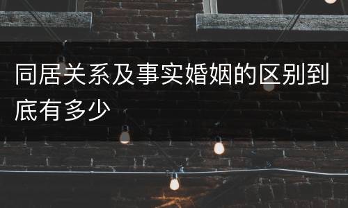 同居关系及事实婚姻的区别到底有多少