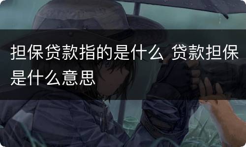 担保贷款指的是什么 贷款担保是什么意思